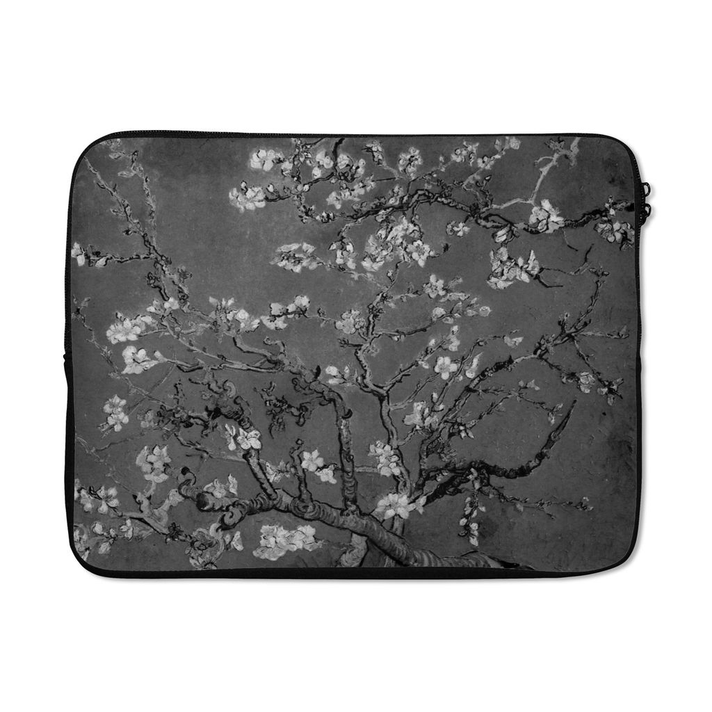 MuchoWow Laptop Hülle 15 Zoll Mandelblüte - Van Gogh - Schwarz und weiß Laptoptasche - Laptoptasche - Sleeve - Rundum-Schutz
