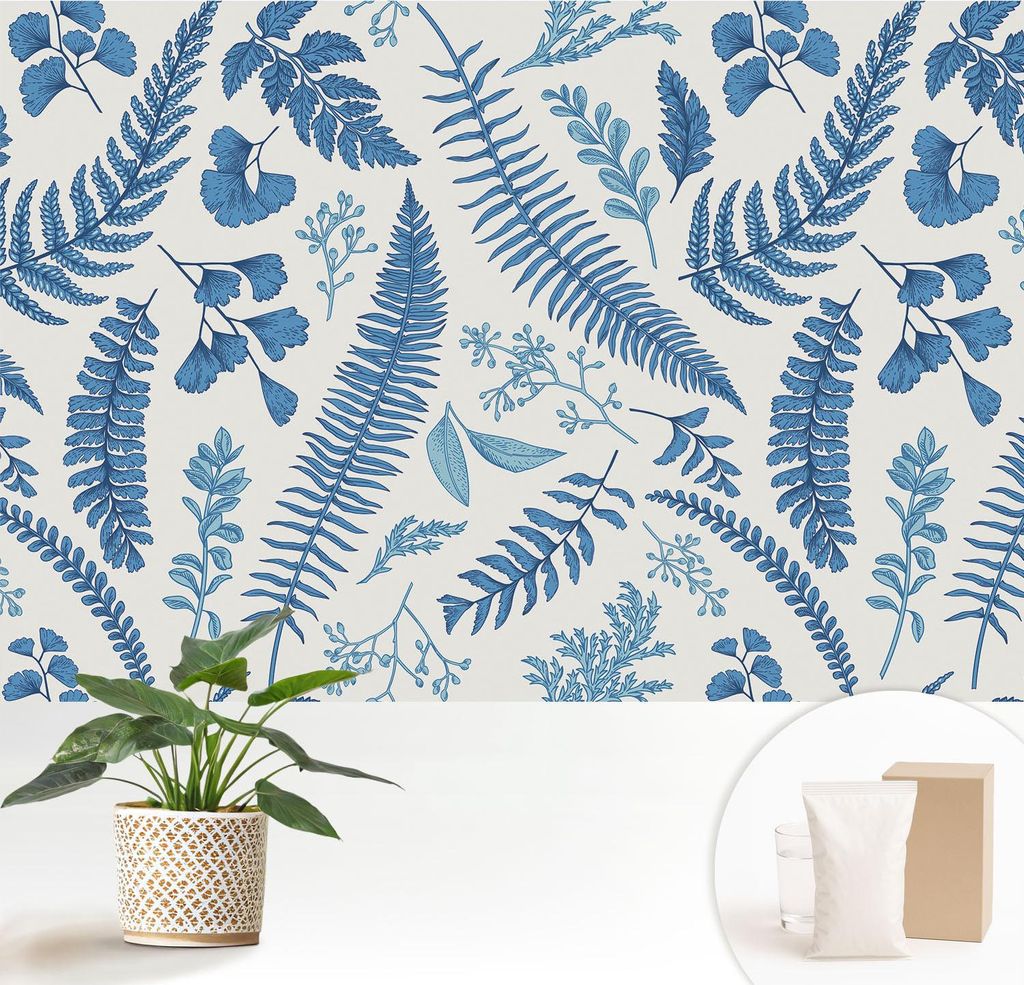 Fototapete - 152x104 cm - Tapete - Wandtapete - Wandbilder - Dekofolie - Tapete Folie - Wand - Dekoration - Wohnzimmer - Botanische Muster