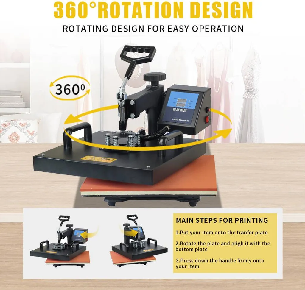 Presse à chaud multifonctionnelle pour sublimation textile et objets