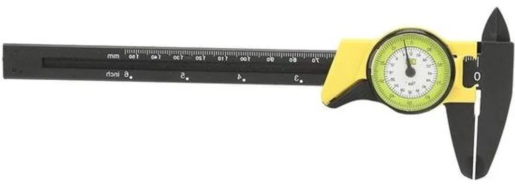 Jauge de mesure coulissante 150mm en plastique jaune, outil de précision