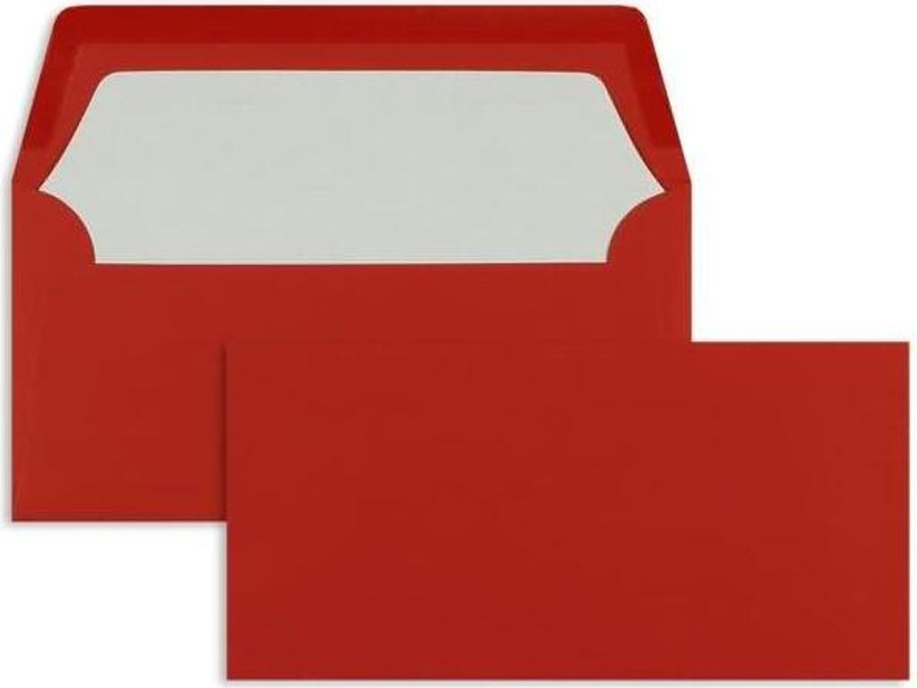Briefumschläge DINlang 100g/qm gummiert VE=100 Stück tomate