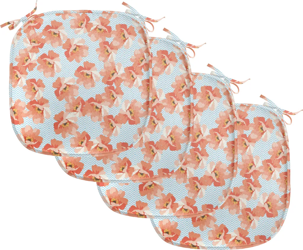 Coussin de Chaise Imperméable à Sangles Lot de 4 Décoratif 40x40 cm
