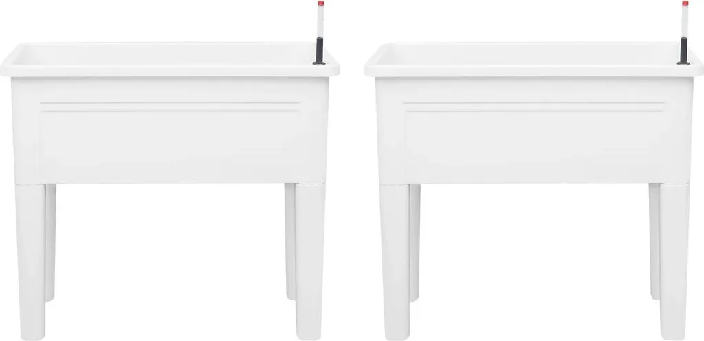 Lot de 2 lits surélevés blancs pour jardin potager et fleurs extérieur