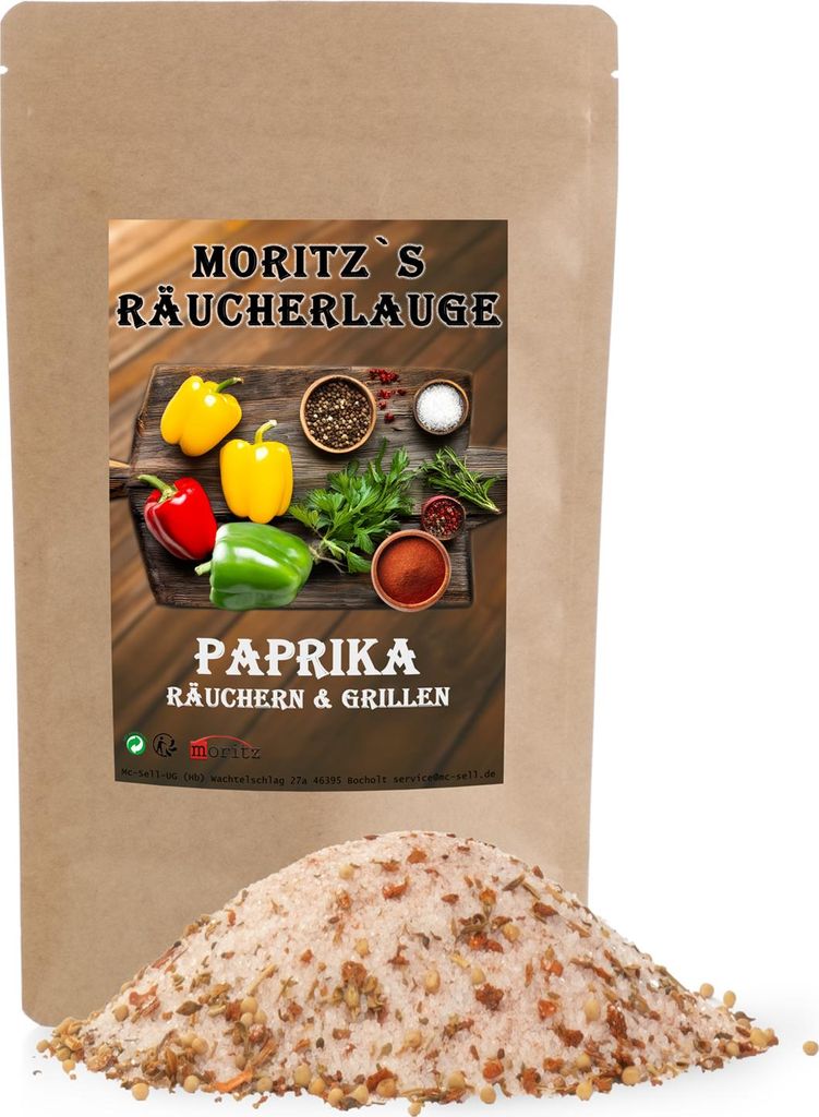 Moritz`s Räucherlauge Paprika 600g Räucherlake Räuchern Grillen Smoker Fischgewürz für Fisch, Fleisch, Käse und mehr