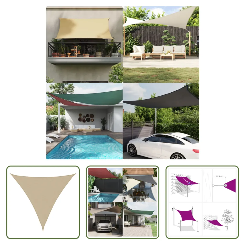 The Living Store Tenda da sole Beige 2x2x2 m 100% poliestere Oxford