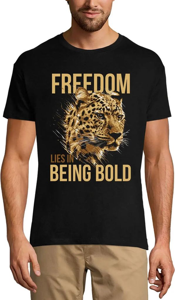Herren Grafik T-Shirt Freiheit liegt darin mutig zu sein - Zitat Leopard – Freedom Lies In Being Bold - Quote Leopard – Öko-Verantwortlich Vin...