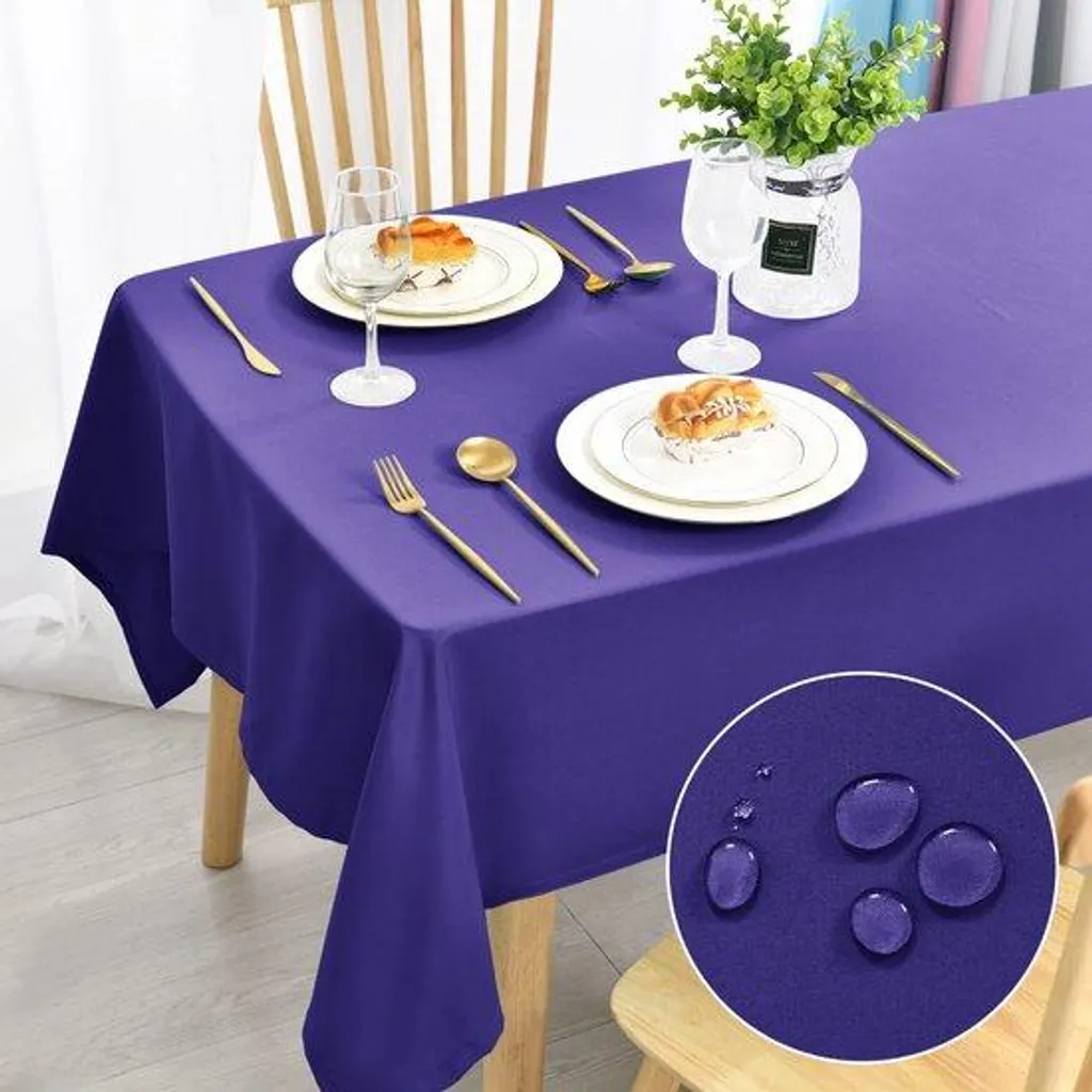 Nappe imperméable violette 130 x 160 cm lavable pour table de cuisine