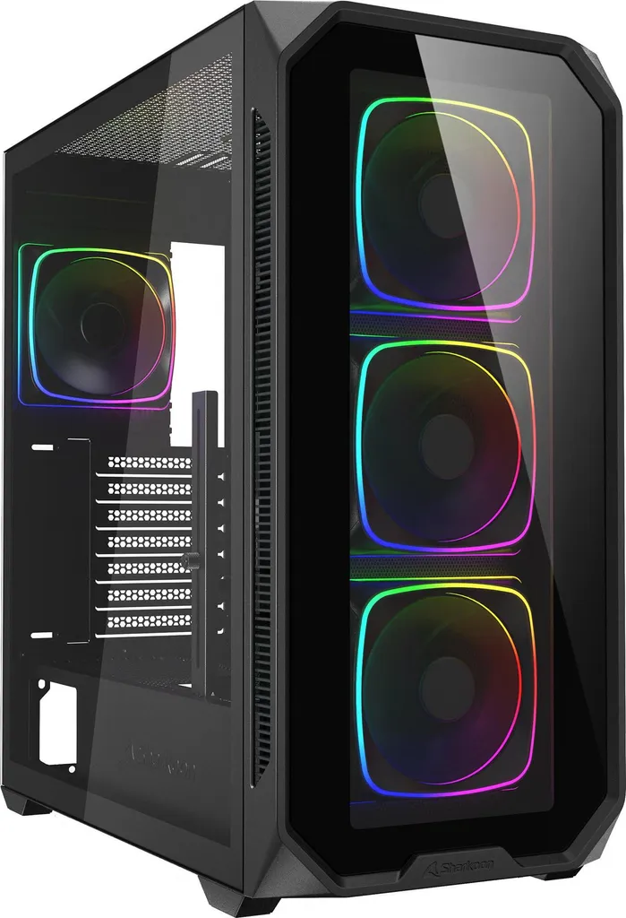 Sharkoon AK5G RGB Nero: Case ATX Gaming con Vetro Temprato e 4 Ventole ARGB