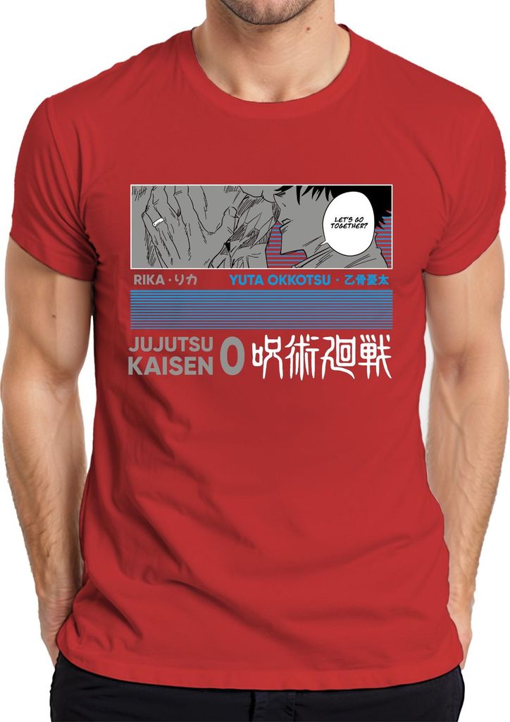 Jujutsu Kaisen Yuta Okkotsu Rika Anime Manga Geschenk Vintage Herren T-Shirt, Rot, M