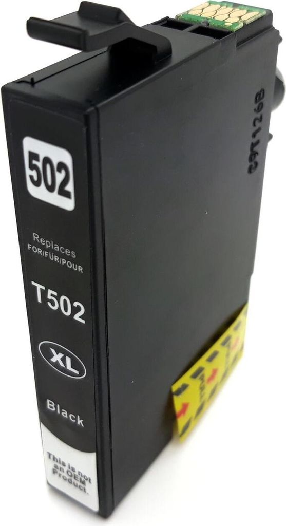 D&C Tintenpatrone Schwarz ersetzt Epson 502XL – Hohe Reichweite, Kompatibel mit Epson WorkForce/Expression
