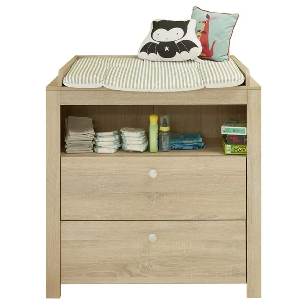 Commode à langer polyvalente et meuble de rangement bébé beige Rootz - 4