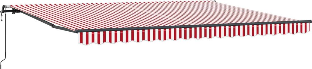 Einziehbare Markise Rot und Weiß 450 x 300 cm