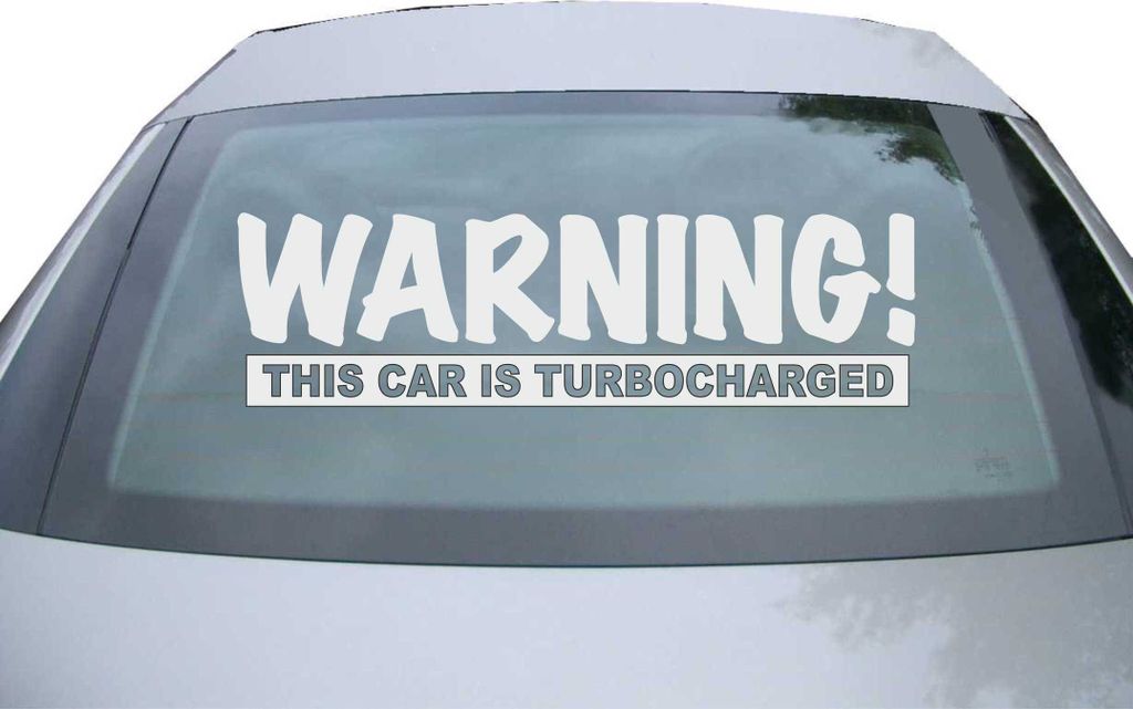 Indigos UG - Aufkleber Heckscheibe & Motorklappe DE2478 - silber - 600x171 mm - Warning! - Auto Scheiben Fenster Heckklappe Tuning Racing JDM - Die...