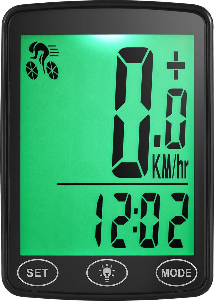 Wasserdichter Fahrradcomputer mit LED-Hintergrundbeleuchtung, Fahrrad-Tachometer, Kilometerzaehler, Kalorienzaehler und Temperaturanzeige
