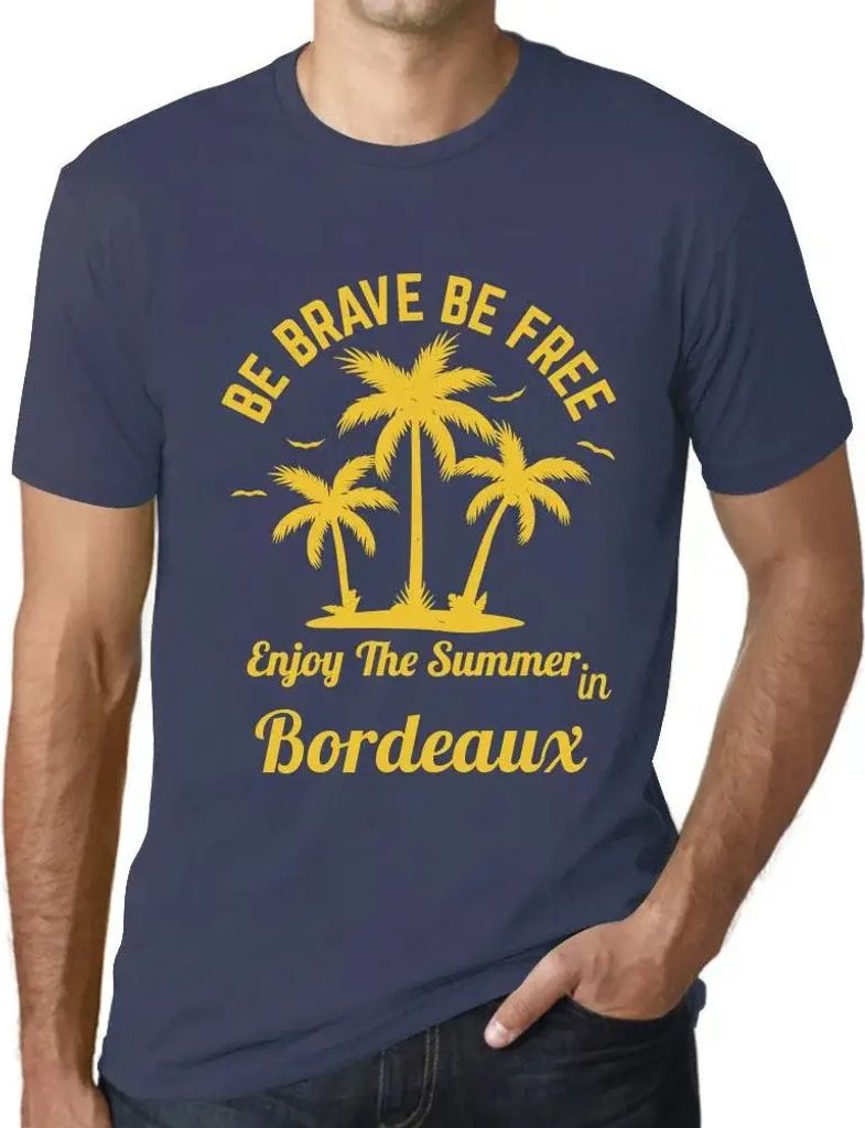 Herren Grafik T-Shirt Sei mutig sei frei genieße den Sommer in – Be Brave Be Free Enjoy The Summer In – Öko-Verantwortlich Vintage Jahrgang K...
