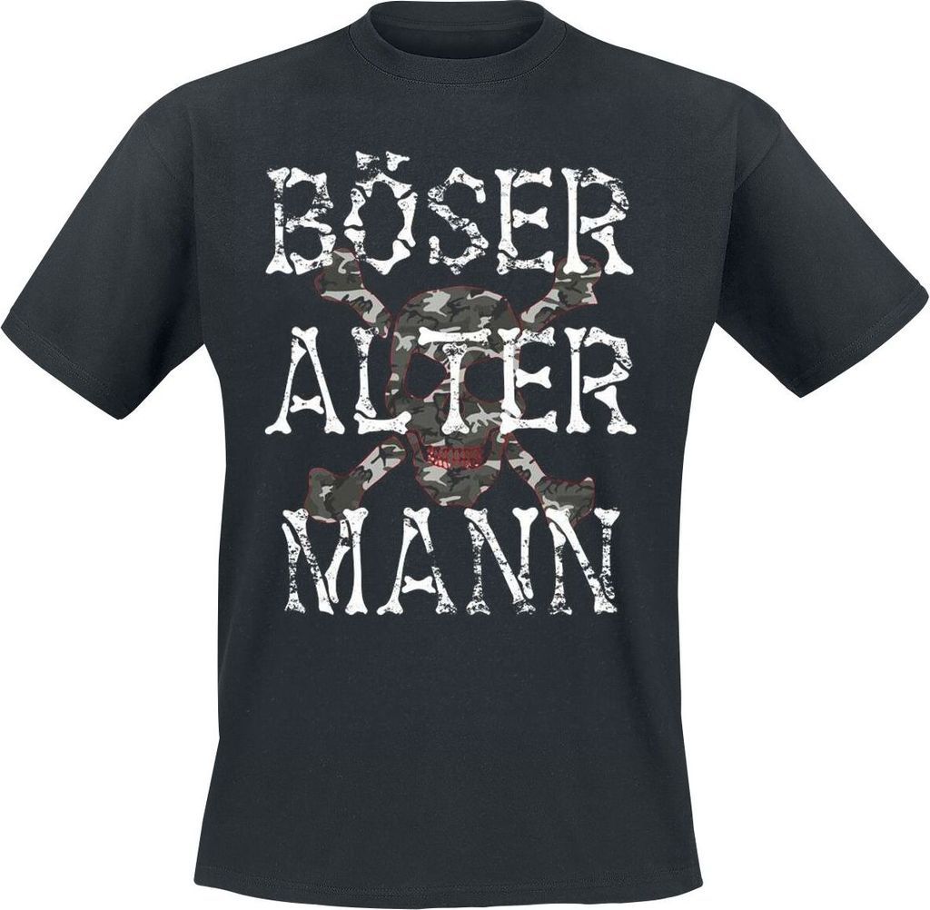 Sprüche T-Shirt Herren Böser alter Mann schwarz 4XL