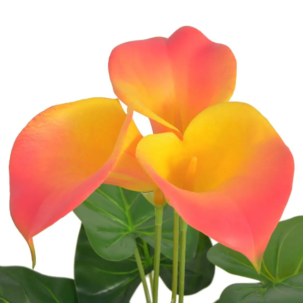 vidaXL Lis de Calla Artificiel en Pot 45 cm Rouge et Jaune - Déco Florale
