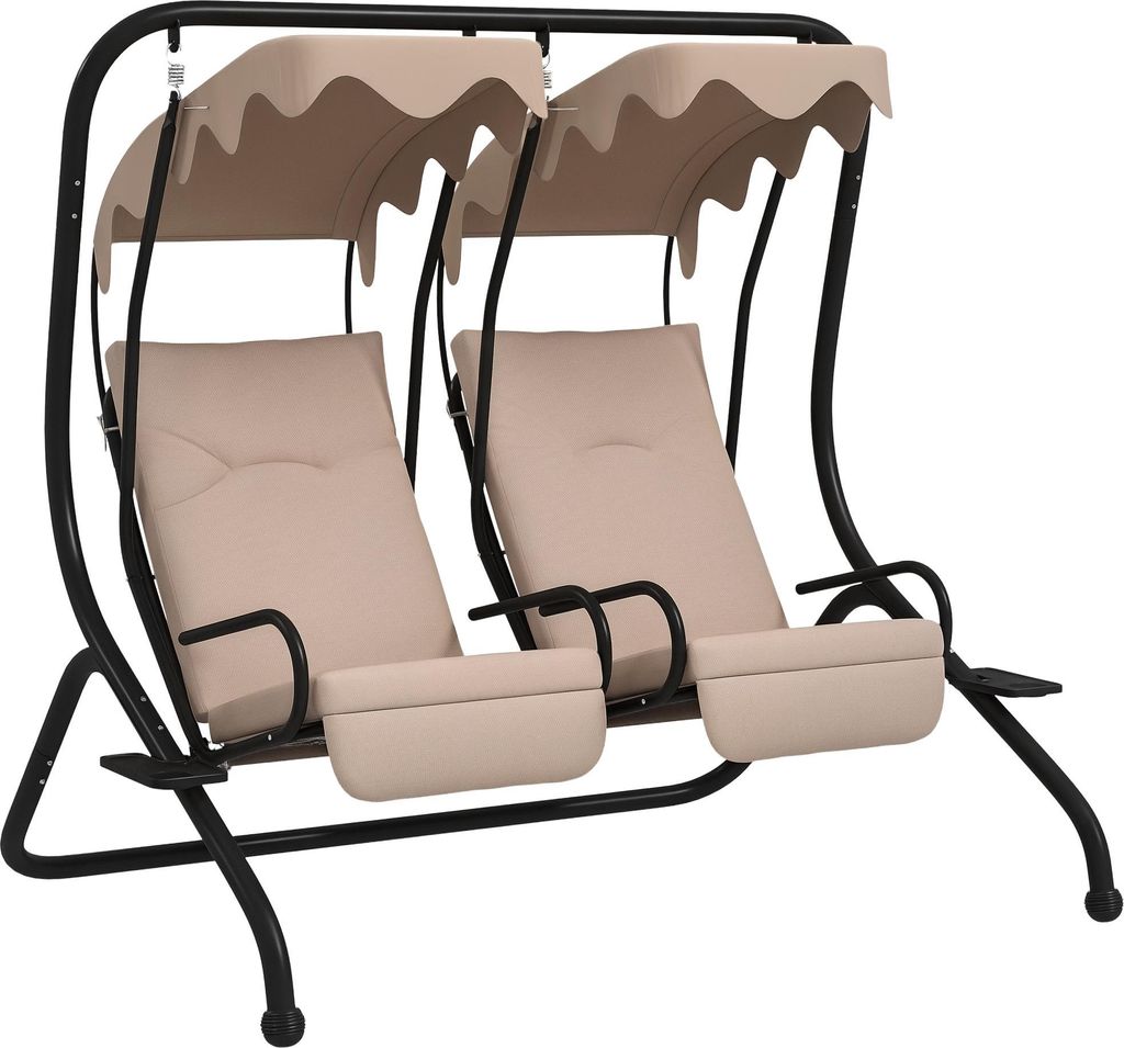 Outsunny Hollywoodschaukel mit Becherhalter 2-Sitzer Produktbild 