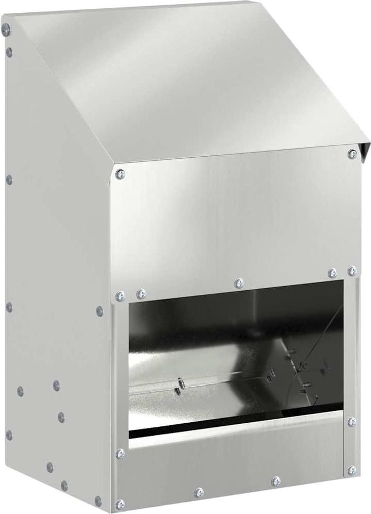 vidaXL Distributeur de nourriture pour poulets, argenté, 21 Image du produit 