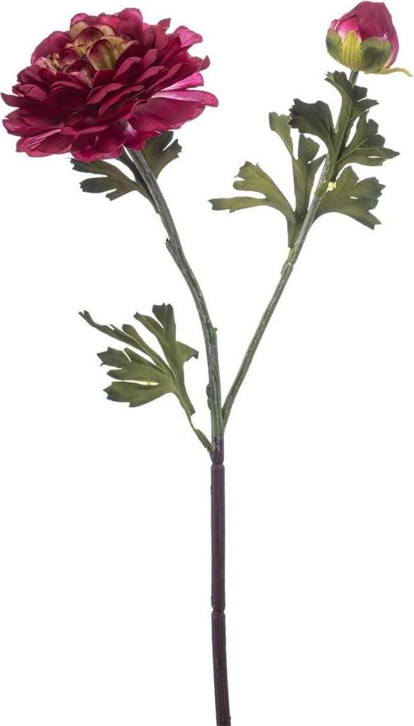 artplants.de Deko Zweig Ranunkel DUXLER, Burgunderrot, 45cm - Künstlicher Ranunkelzweig