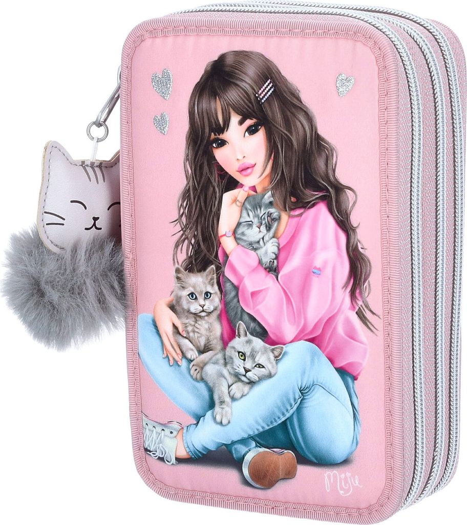 Depesche 3-Fach Federtasche TOPModel Kätzchen Rosa Produktbild 