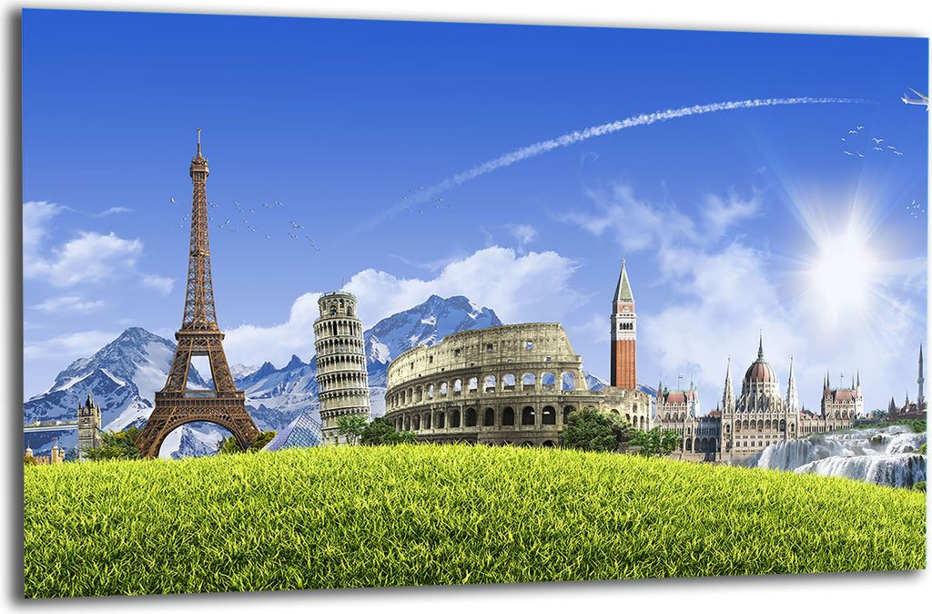 Herdabdeckplatte Glaskeramikkochfeld-Abdeckung Spritzschutz Glas 80x52 Stadt