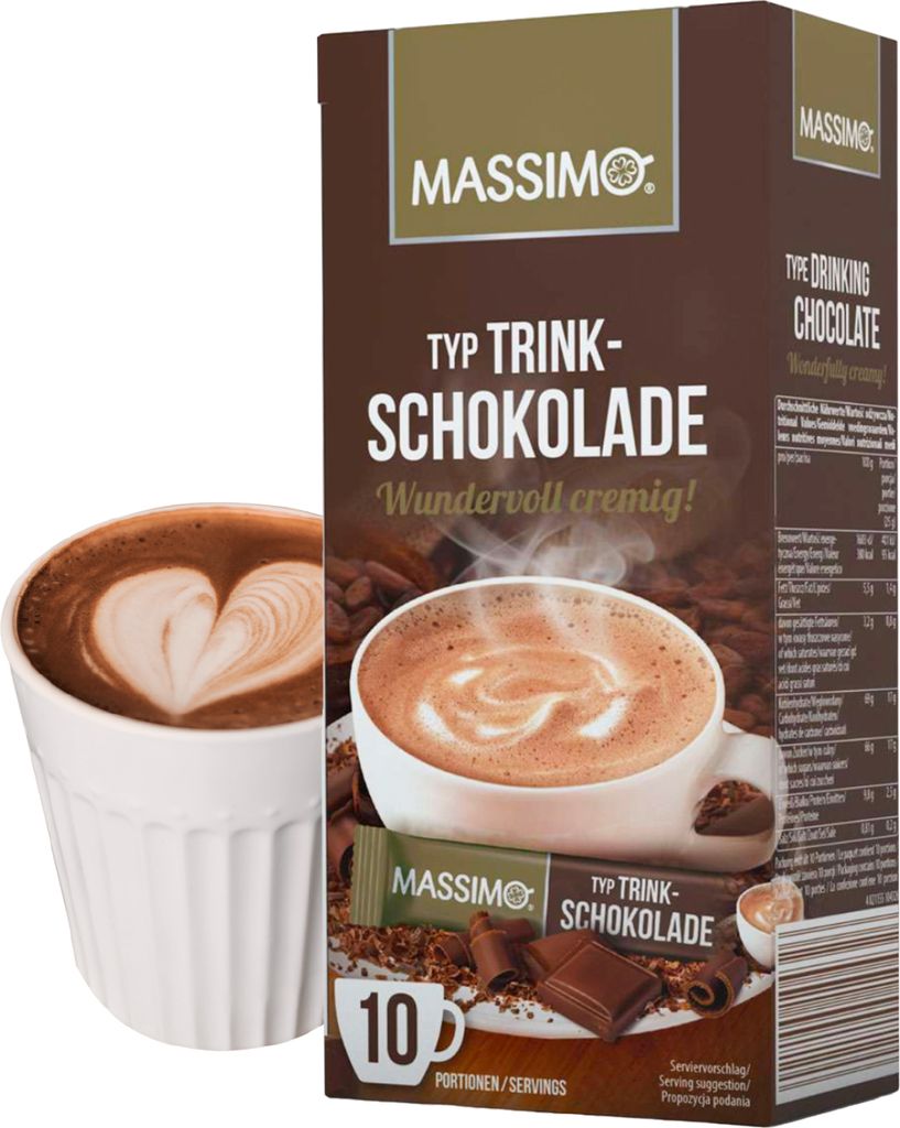 MASSIMO Feine Trinkschokolade 10 Sticks x 25g - Premium Produktbild 