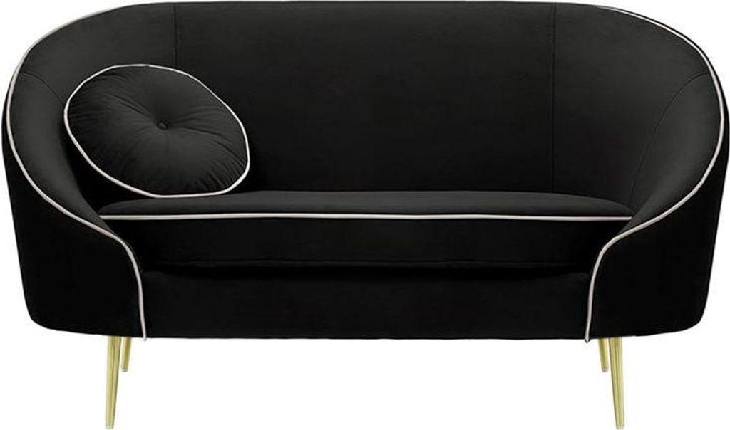 Zweisitzer-Sofa Kooper-Velluto 20-Contrast piping-gold metal