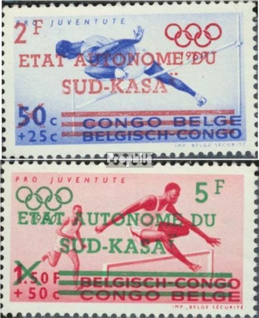 Briefmarken Süd-Kasai 1961 Mi 16-17 (kompl.Ausg.) Produktbild 
