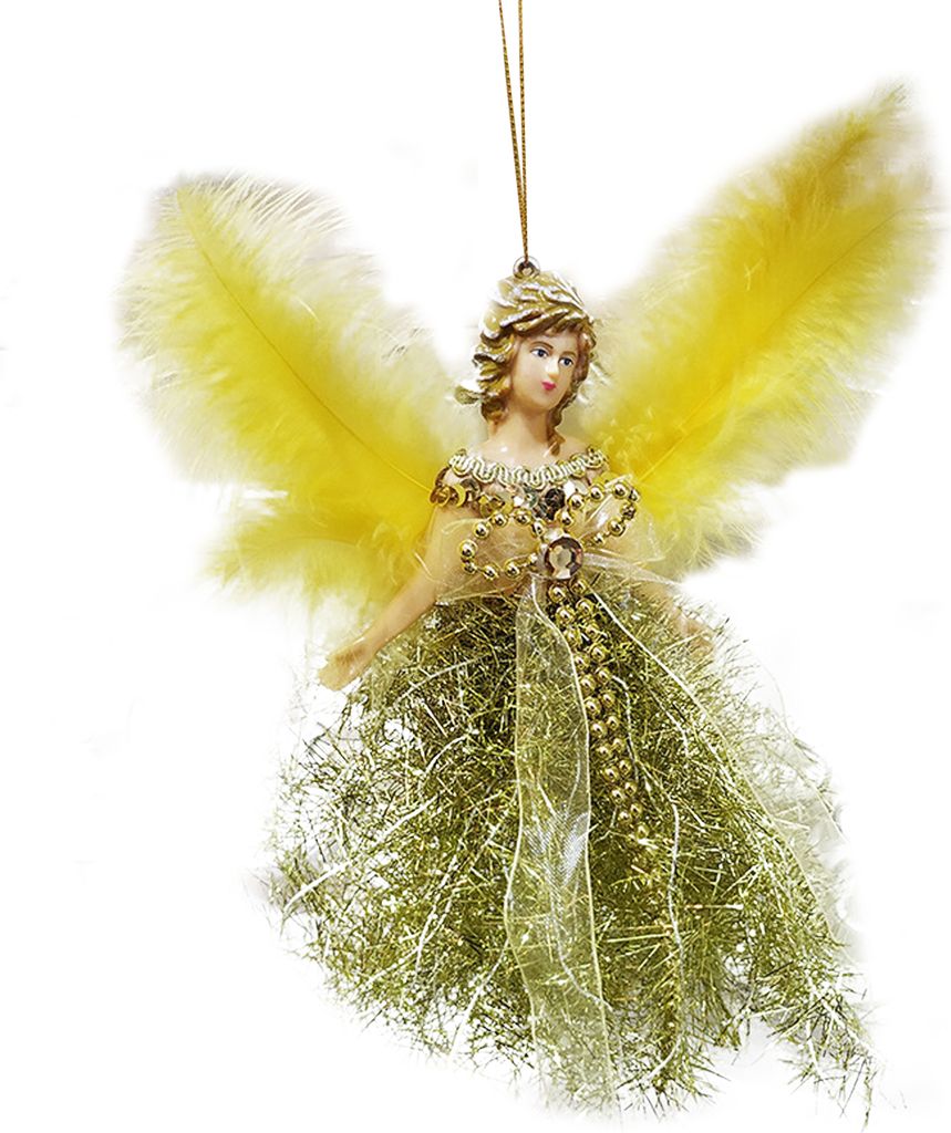 Weihnachten Plüsch Angel Doll Holiday Decoration Geschenk Schöne entzückende weiche Stoff feine Arbeit Weihnachtsverzierung-Golden
