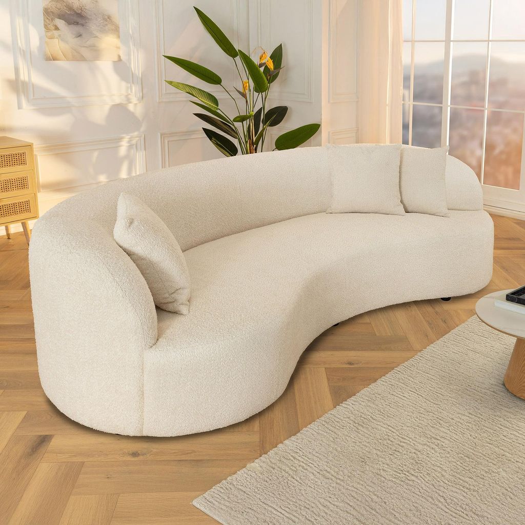 riess-ambiente Sofa ATELIER 230cm beige Bouclé 3-Sitzer Produktbild 