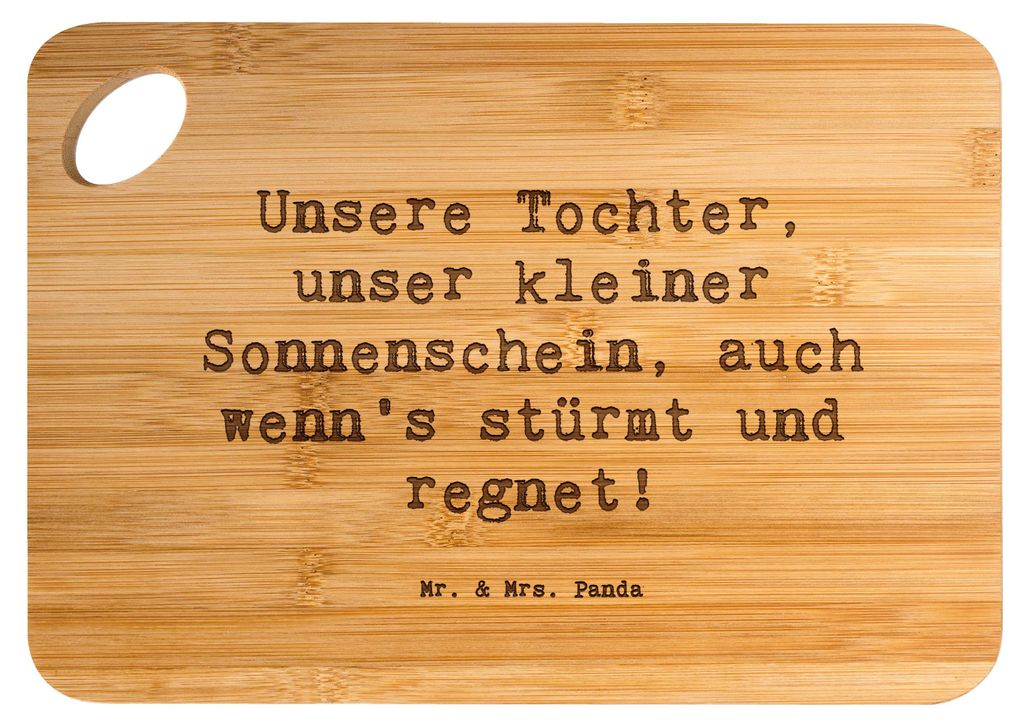 Mr. & Mrs. Panda Frühstücksbrett Spruch Tochter Sonnenschein - Transparent - Geschenk, handgemacht, Wärme, Personalisierte Geschenke, Einfallsre...