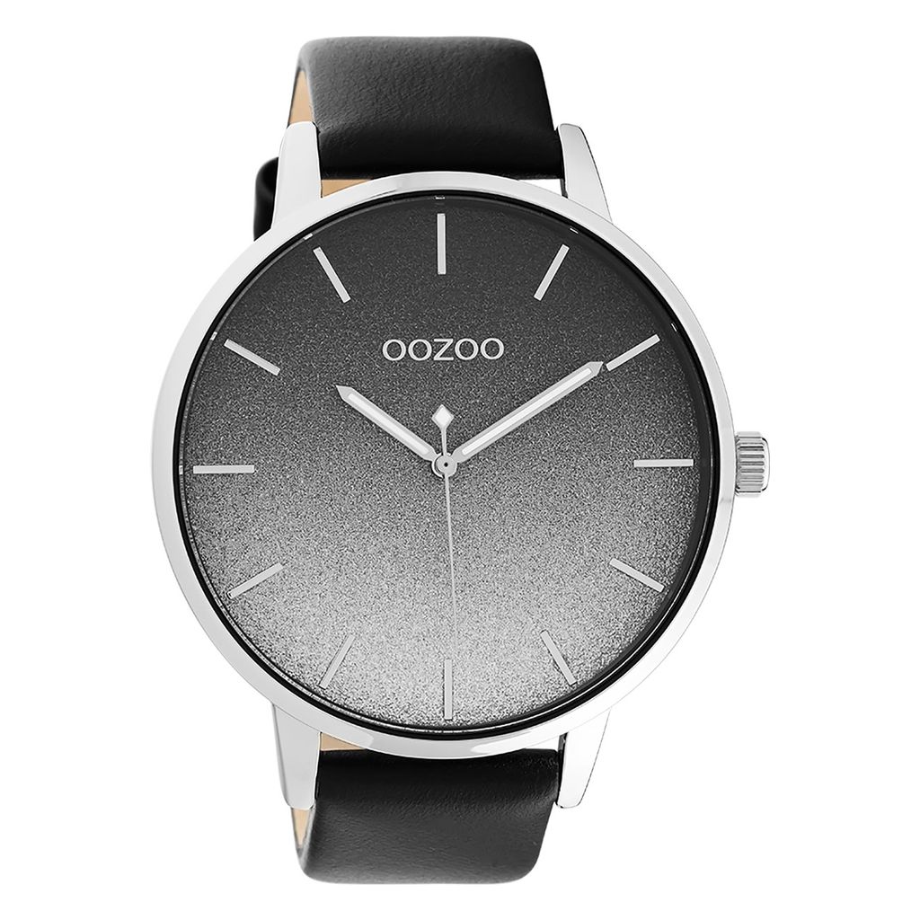 Oozoo Armbanduhr schwarz Leder Timepieces Damen Analog-Quarzuhr UOC10834