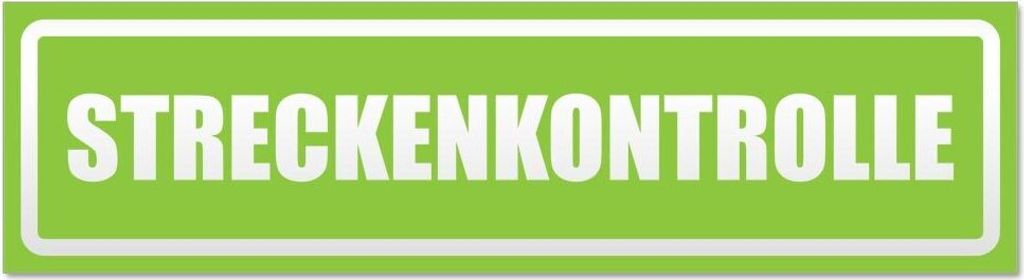 Kiwistar - Autoaufkleber - Lindgrün - 60 x 16 cm - Streckenkontrolle invertiert - Hinweis Aufkleber Sticker für Auto, Kfz, Fahrrad, PKW, LKW