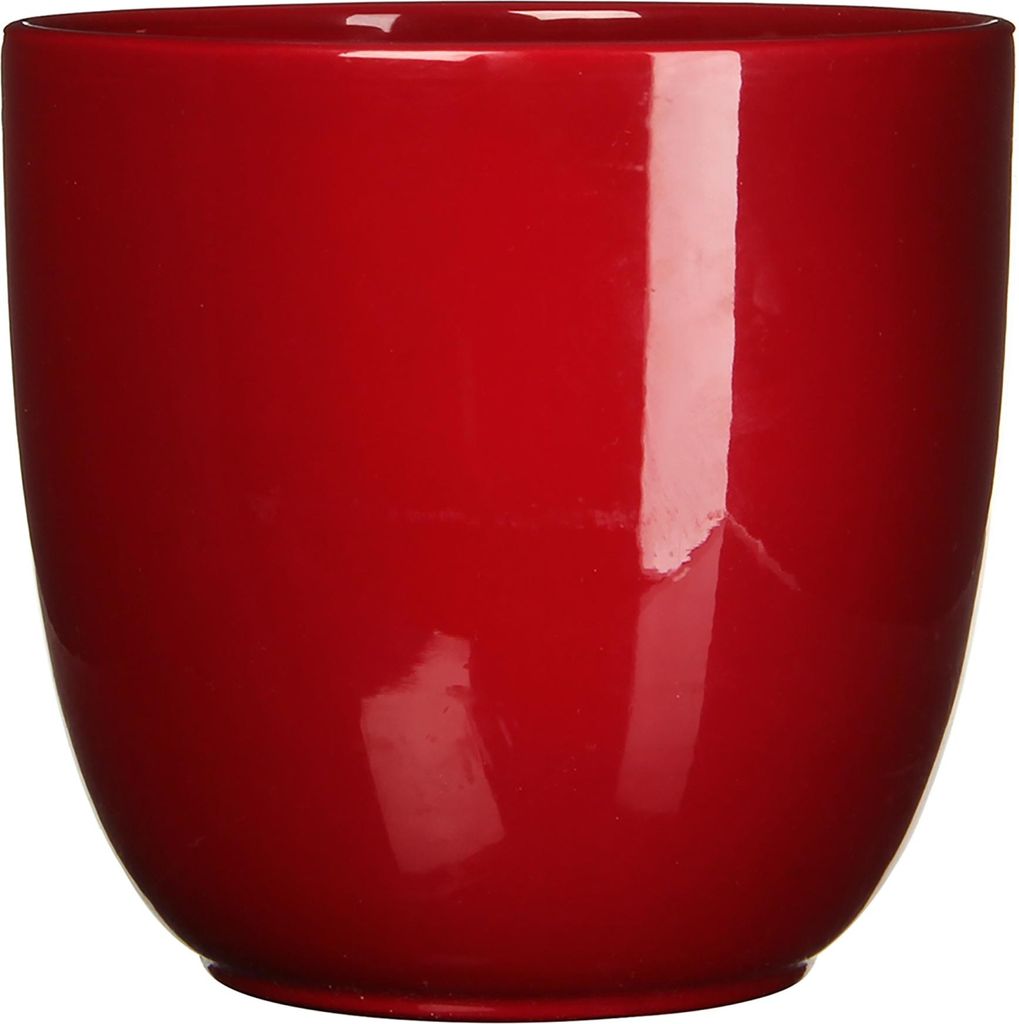 Blumenübertopf "Tusca" aus Keramik H 20 cm – Ø 22,5 cm Rot Produktbild 