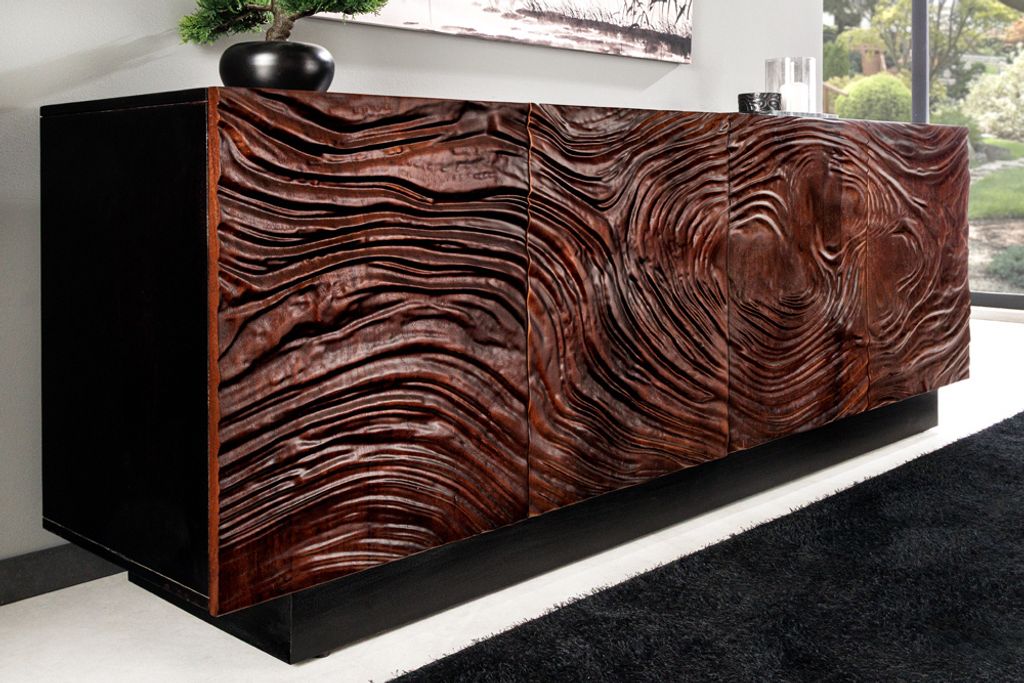 riess-ambiente Sideboard FLUID 175cm schwarz massives