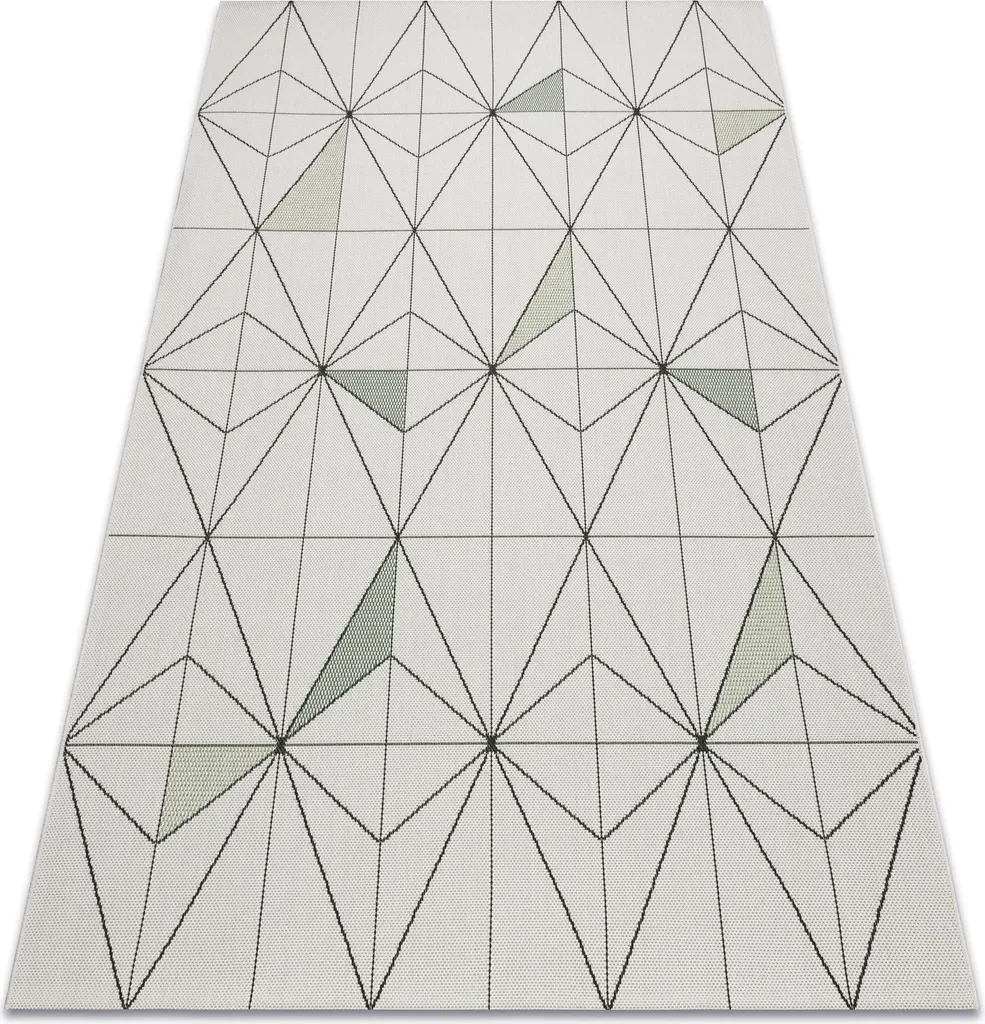 Tapis de salon tissé plat effet Sisal à motifs géométriques 140x200cm