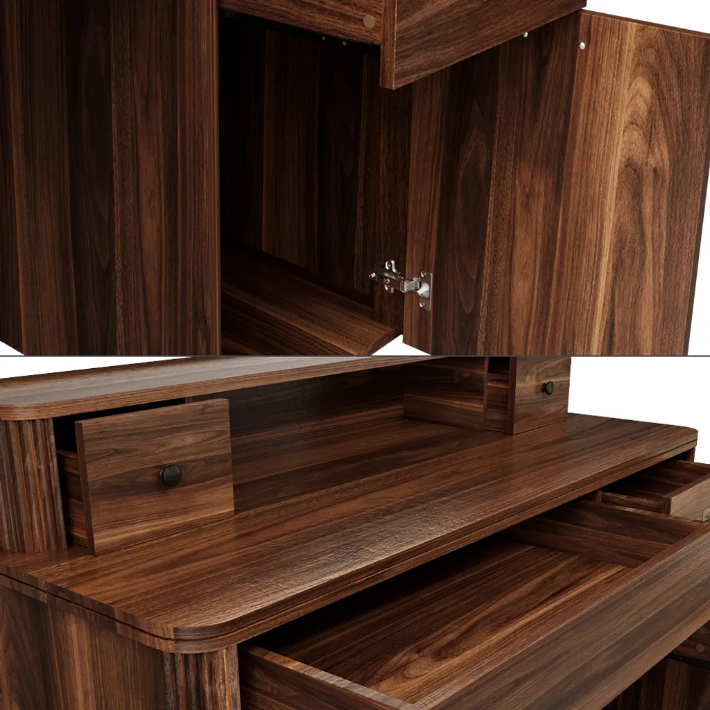 Bureau compact 120x50 cm Chêne Rustique - Plateau Résistant Vicco Neria