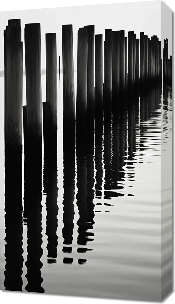 Décoration Murale Rythme de l'eau et du bois - Cadre Photo 40x70 cm