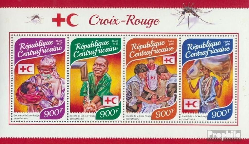 Briefmarken Zentralafrikanische Republik 2017 Mi 7525-7528 Produktbild 