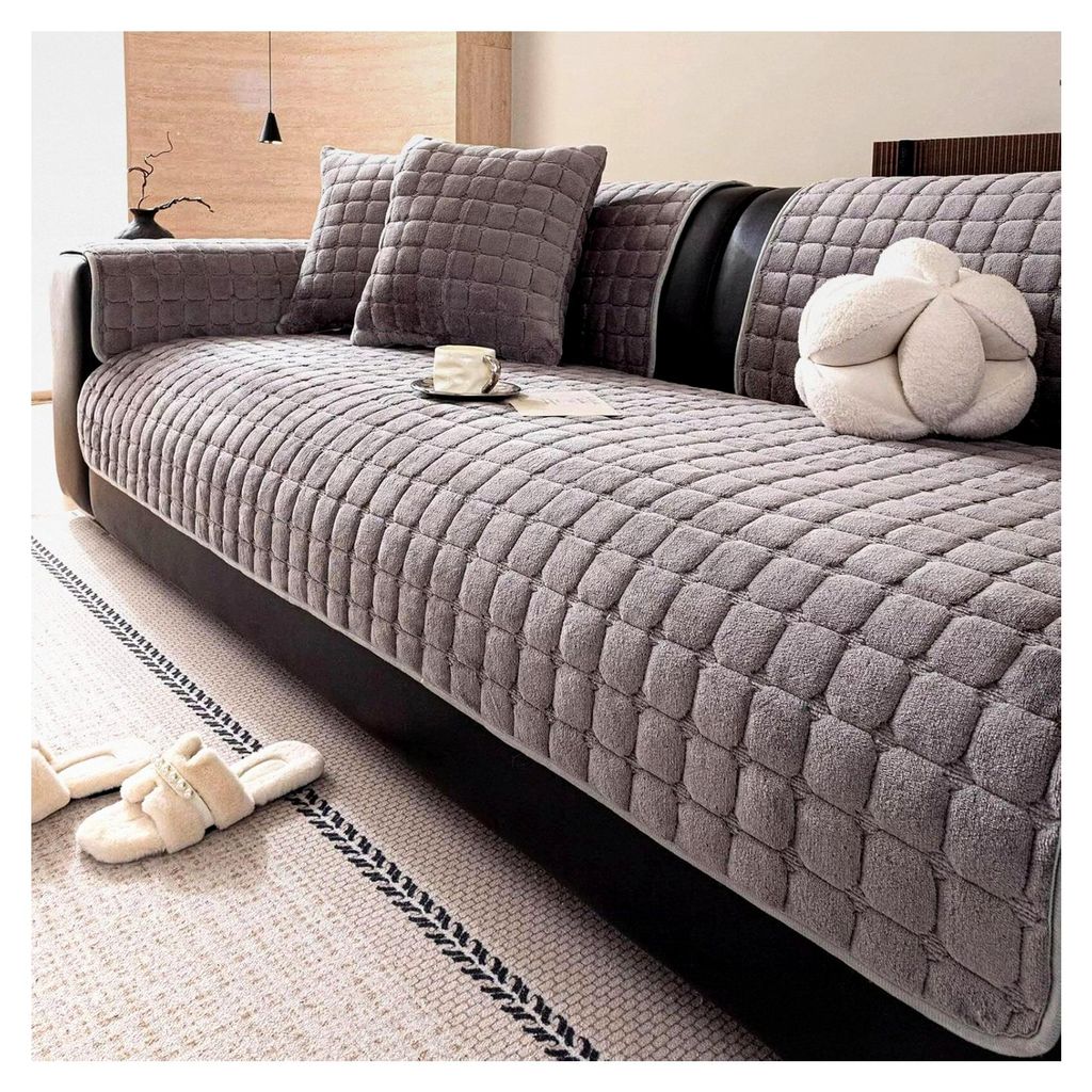 Sofaüberzug L-Form, Sofadecken für Sitzflächen, Couchüberzug für 1 bis 4-Sitzer, rutschfester Sofaschoner, universeller Sofaüberwurf, Ecksofa...