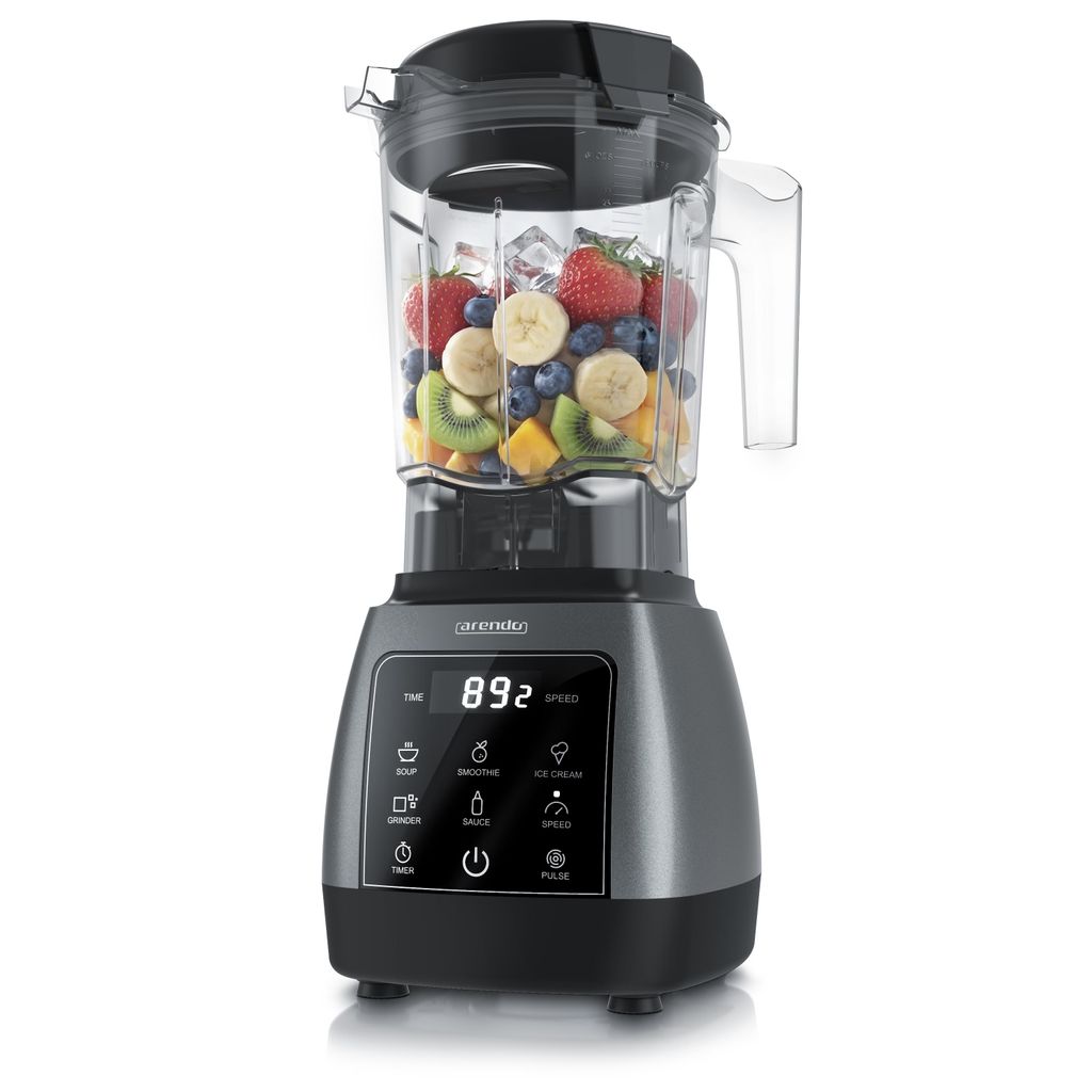 Arendo Standmixer 2000 Watt, Hochleitungsmixer mit Touchpanel, max. 24.000 U/min, 2L Behälter, 2000 W, Mixer mit Pulsfunktion, 5 Programme, Timer,...