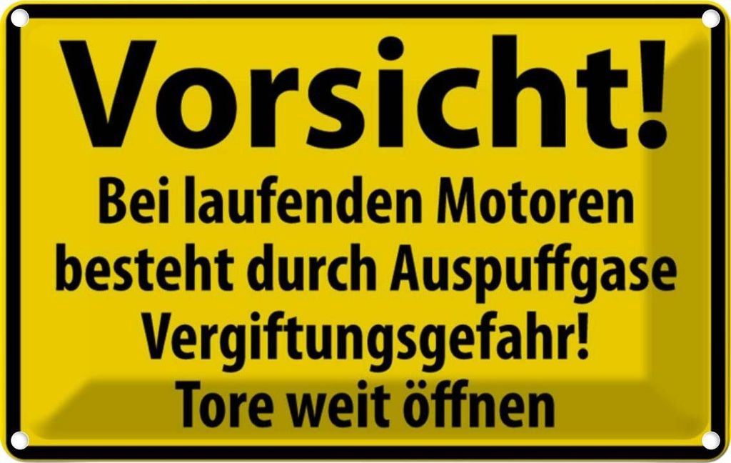 vianmo Blechschild 12x18 cm Vorsicht Bei laufenden Motoren Warnschild Hinweisschild Sicherheit