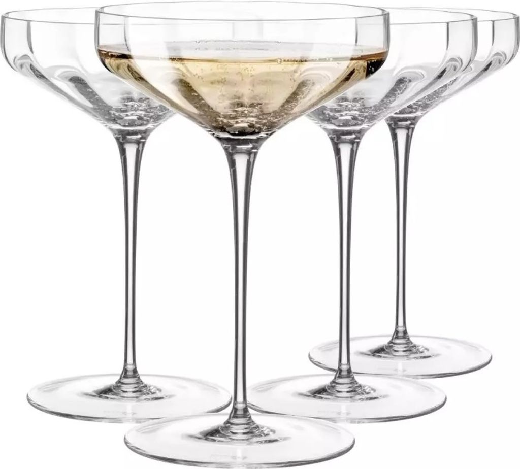 KROSNO Celebration Sektgläser 4er Set 150 ml – handgemacht, elegante Champagnergläser, klares Glas
