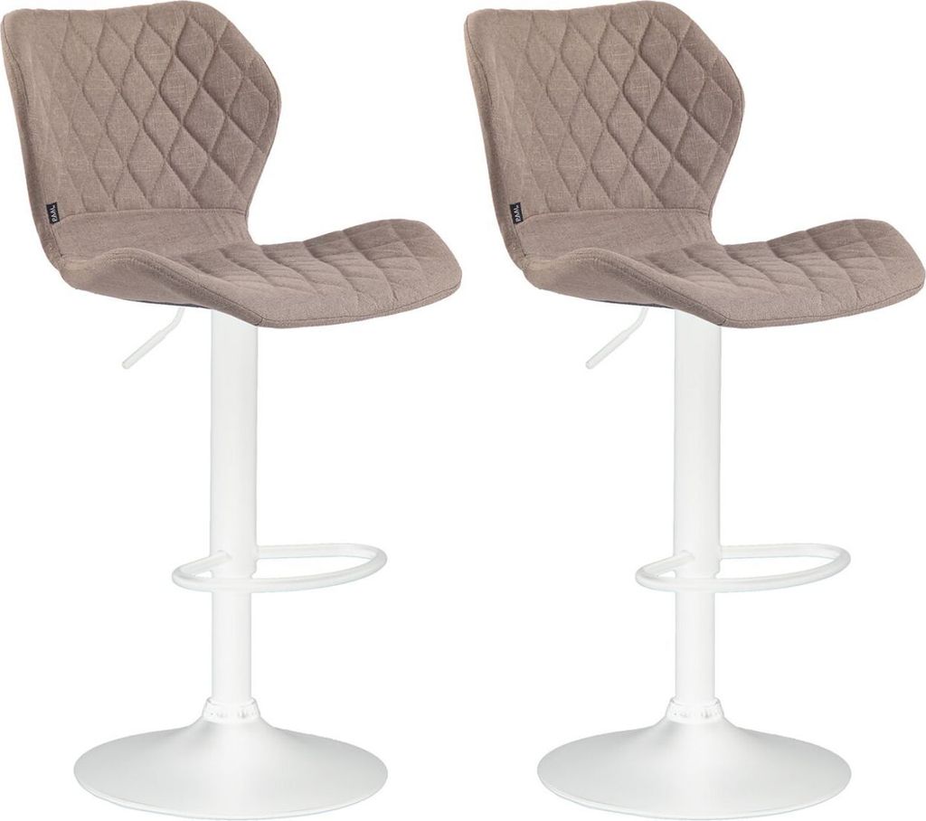 2er Set Barhocker Cork Stoff weiß taupe