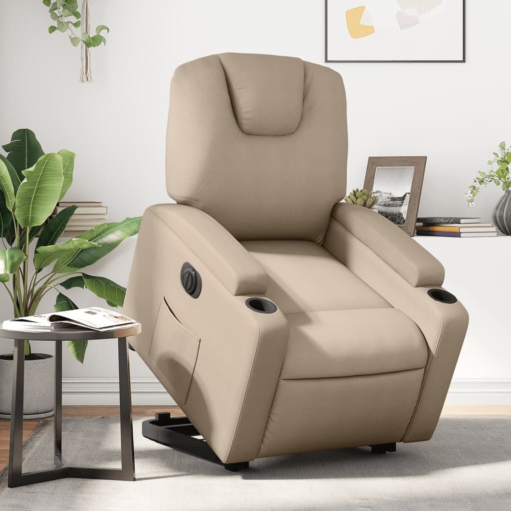Cloris DesignMöbel Relaxsessel mit Aufstehhilfe Elektrisch Cappuccino Kunstleder , Klassische Sessel 2024 Neu