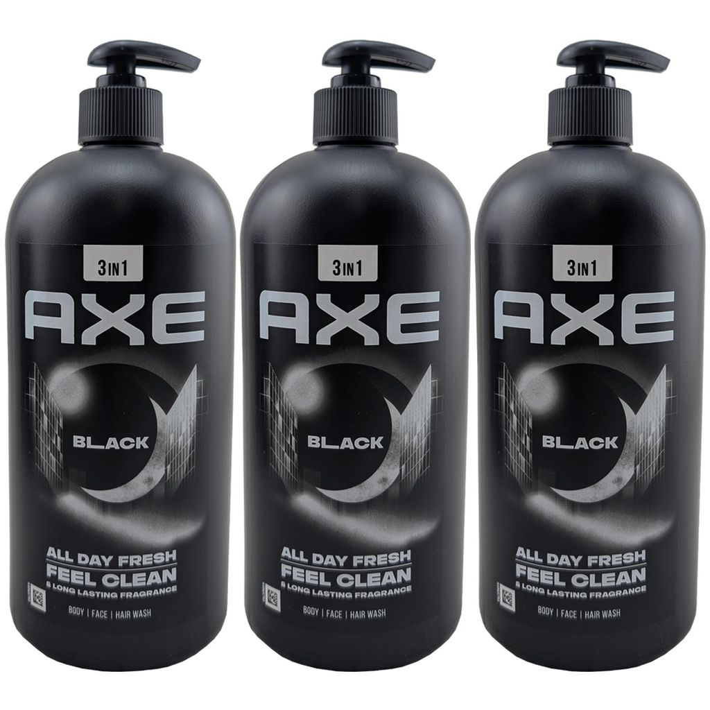 Axe BLACK 3w1 żel pod prysznic 3 x 900ml butelka XXL z Zdjęcie produktu 