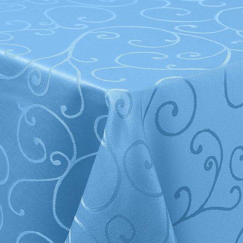 Polyester Tafelkleed Rechthoekig 130x220cm Jacquard Blauw