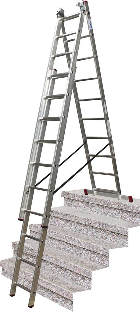 KRAUSE 033406 Alu-V.Leiter Treppe 3x10 Sp. Image du produit 