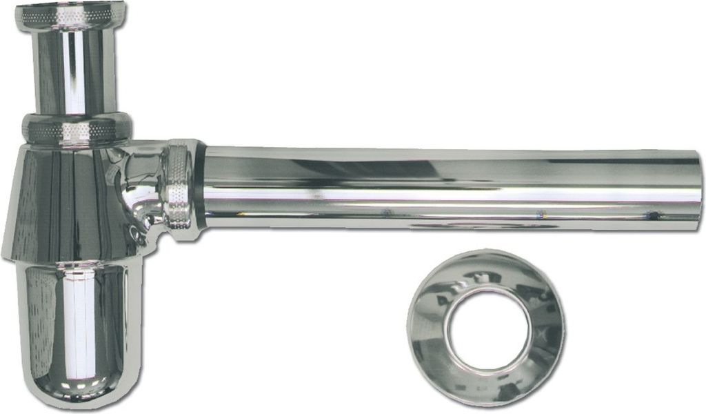 easyPART passend für 100674 viega UNIVERSAL Flaschensiphon Sifon Ablaufgarnitur Flaschengeruchverschluss 1 1/4"x32mm Messing verchromt mit Wandros...